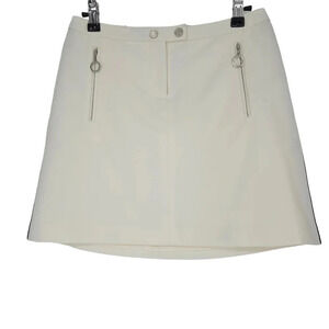 The Limited Flare Skirt White Retro 60s Lined Zip Pockets Mini